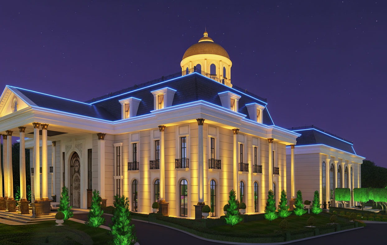 Neo-classical building night effects