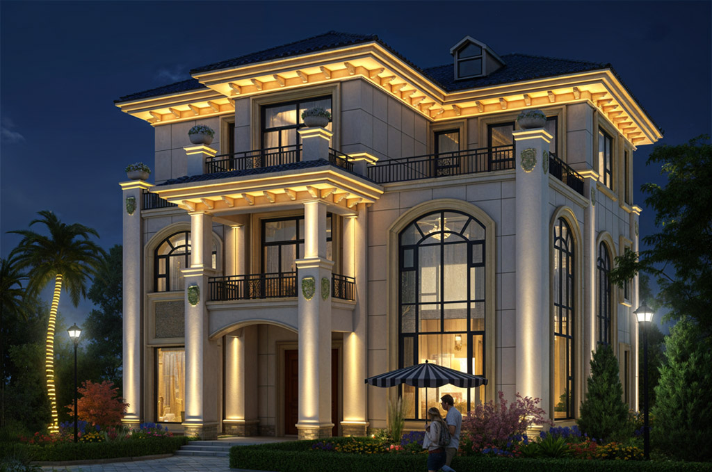 Villa night lighting effects